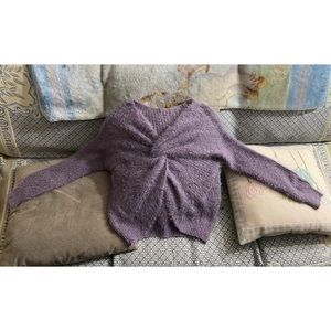Reversible Wrap Style Fuzzy Purple Sweater